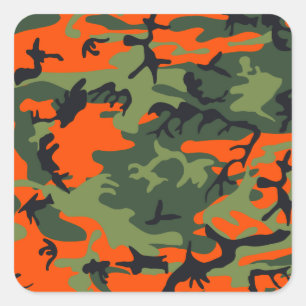 Adesivo Quadrado Orange Hunter Camo