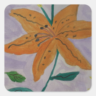 Adesivo Quadrado Orange Lily