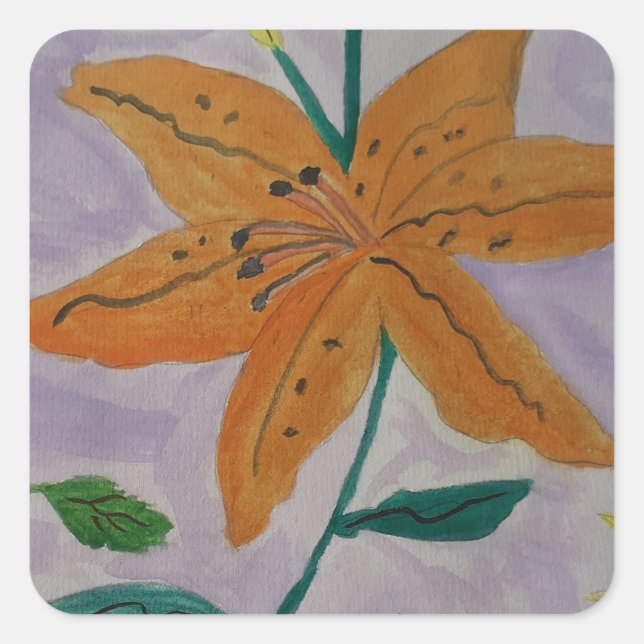 Adesivo Quadrado Orange Lily (Frente)