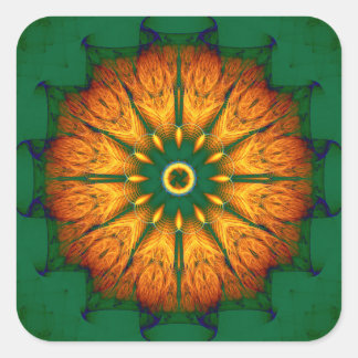 Adesivo Quadrado Orange Mandala