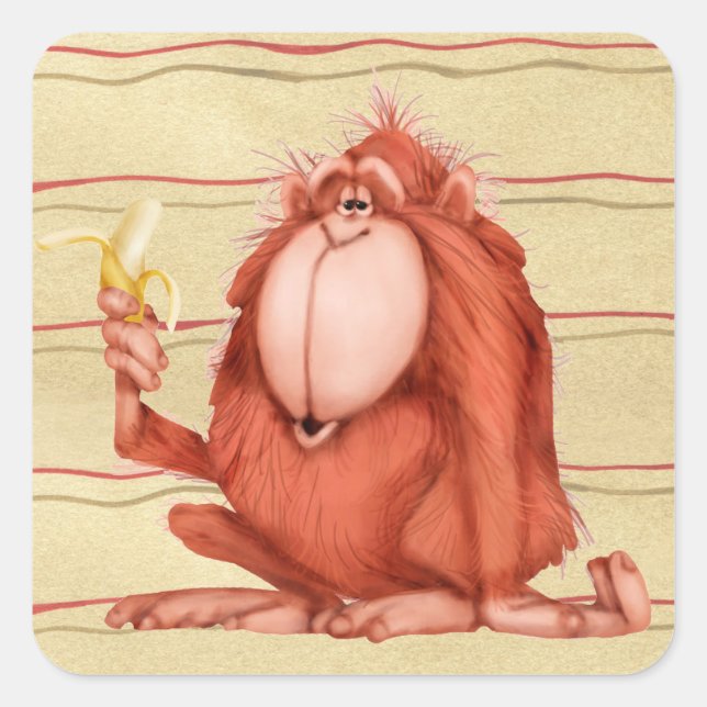 Adesivo Quadrado Orangutan - Stickers (Frente)