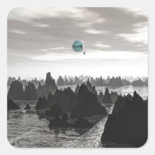 Adesivo Quadrado Órbitos Azuis Misteriosos