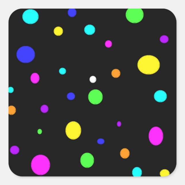 Adesivo quadrado orbs colorido (Frente)