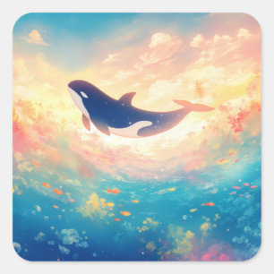 Adesivo Quadrado Orca em um Mar de Sonhos