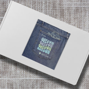 Adesivo Quadrado Oregon Dog em Jean Pocket Classic Square Sticker
