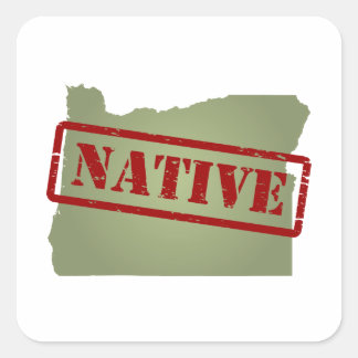 Adesivo Quadrado Oregon Native com mapa do Oregon