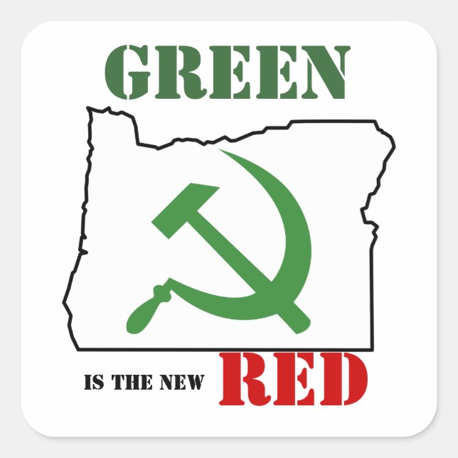 Adesivo Quadrado Oregon - verde é o novo vermelho (Frente)