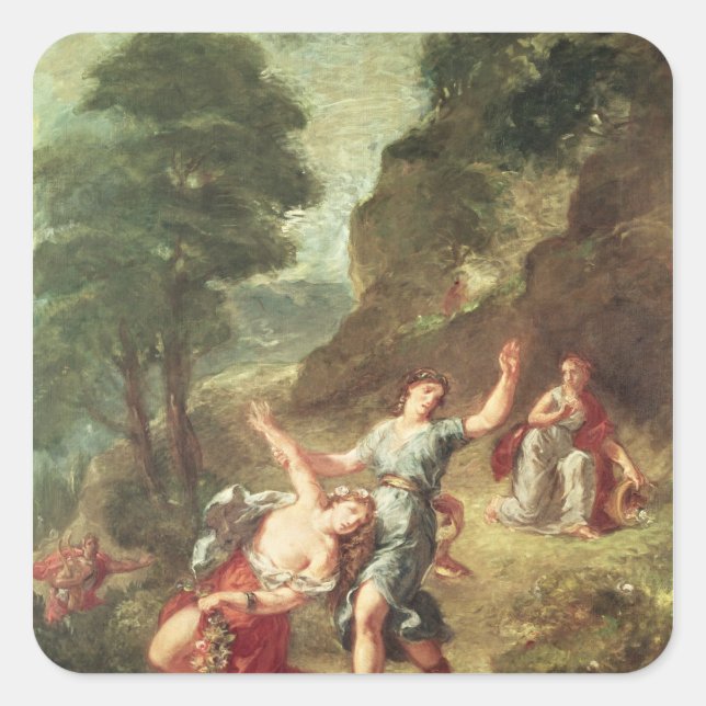 Adesivo Quadrado Orfeus e Eurydice, Primavera (Frente)