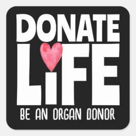 Adesivo Quadrado Organ Donor Donate Life Sticker