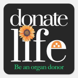 Adesivo Quadrado Organ Donor Donate Life Stickers
