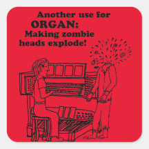 Organ Zombie Explode Sticker Quadrado