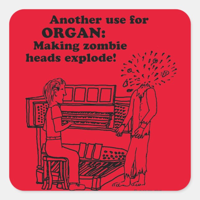 Adesivo Quadrado Organ Zombie Explode Sticker Quadrado (Frente)