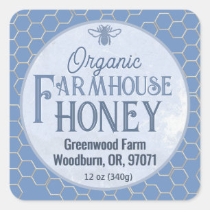 Adesivo Quadrado Orgânico ARTISAN HONEY Farmhouse Blue Floral
