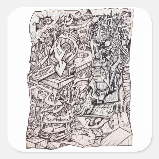 Adesivo Quadrado Órgão de Worries Sticker (Frente)