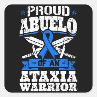 Adesivo Quadrado Orgulho Abuelo De Um Guerreiro Ataxia Dystaxia Awa