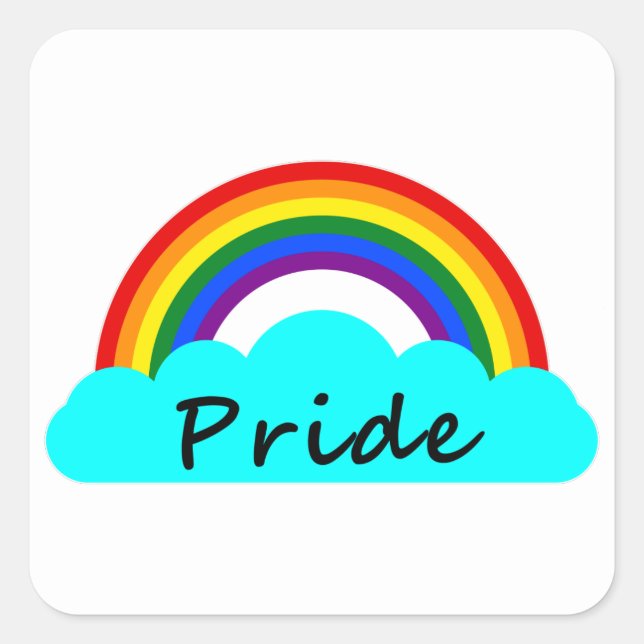 Adesivo Quadrado Orgulho - Arco-íris LGBT (Frente)
