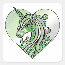 Adesivo Quadrado Orgulho Aro Aromântico Unicorn Zen Doodle