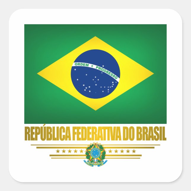 Adesivo Quadrado "Orgulho Brasileiro" (Frente)