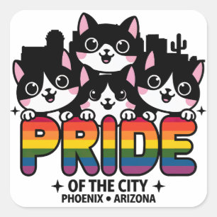 Adesivo Quadrado Orgulho da Arizona de Phoenix na América do Arco-Í
