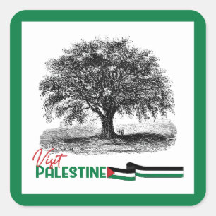 Adesivo Quadrado Orgulho da oliveira palestina, Visite a Palestina