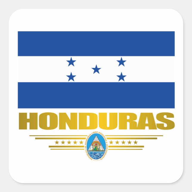 Adesivo Quadrado "Orgulho das Honduras" (Frente)