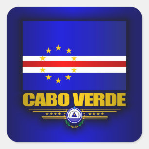 Adesivo Quadrado Orgulho de Cabo Verde