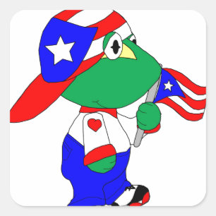 Adesivo Quadrado Orgulho de Coqui Puerto Rico