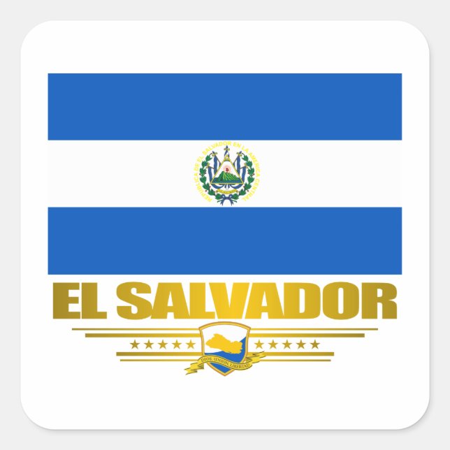 Adesivo Quadrado "Orgulho de El Salvador" (Frente)