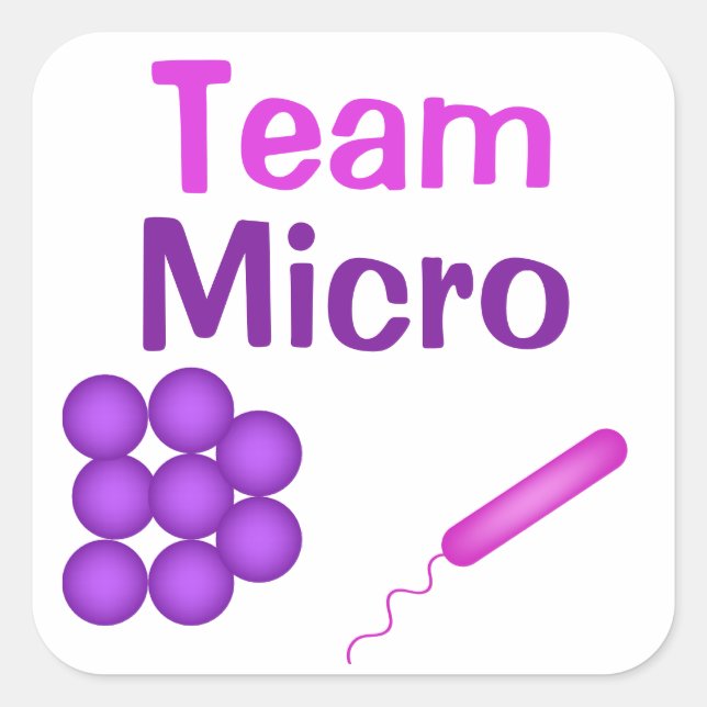 Adesivo Quadrado Orgulho de Microbiologia com Team Micro (Frente)