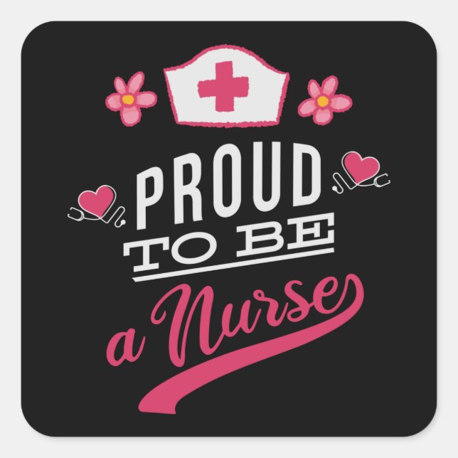 Adesivo Quadrado Orgulho de ser enfermeira (Frente)