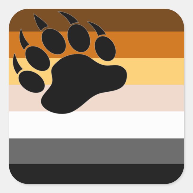 Adesivo Quadrado Orgulho de Urso gay - Pentes Quadrados (Frente)