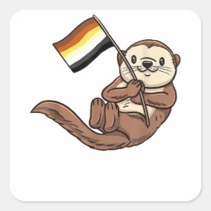 Adesivo Quadrado Orgulho do Gay do Urso do Mar Ocupado de gay