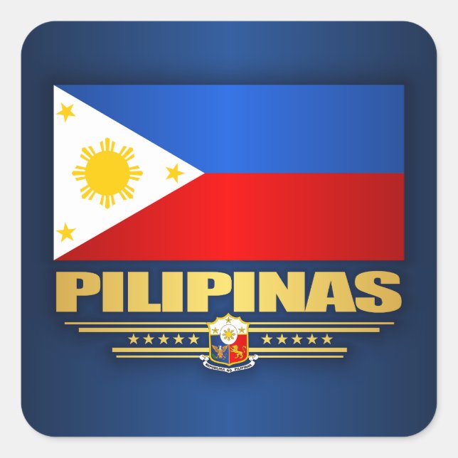 Adesivo Quadrado "Orgulho Filipino" (Frente)