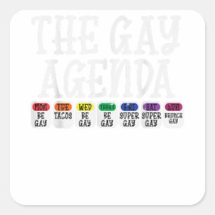 Adesivo Quadrado Orgulho gay Ally LGBTQ - Hetero Engraçado da Agend
