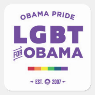 Adesivo Quadrado Orgulho gay de Obama