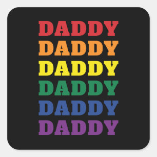 Adesivo Quadrado Orgulho Gay do Papai LGBTQ Dia dos Pais