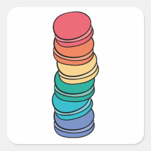 Adesivo Quadrado Orgulho gay Lgbtq Macaron Square Stick
