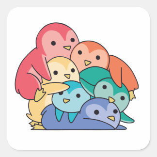 Adesivo Quadrado Orgulho gay Lgbtq Penguin Cute Penguin