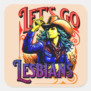 Adesivo Quadrado Orgulho Gay LGBTQ Vamos Lá Lésbicas