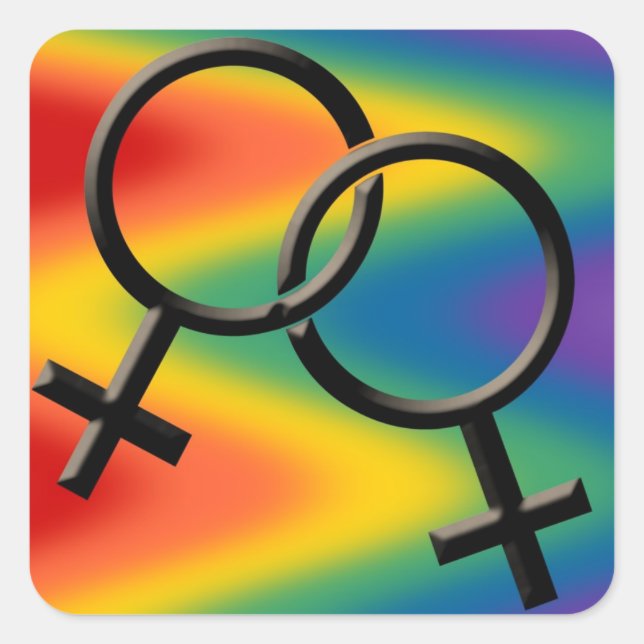 Adesivo Quadrado Orgulho gay Stickers Mesma Lésbica do Mesmo Sexo (Frente)