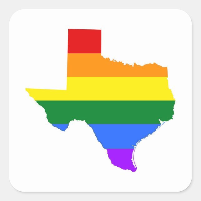 Adesivo Quadrado Orgulho gay| Texas Rainbow (Frente)