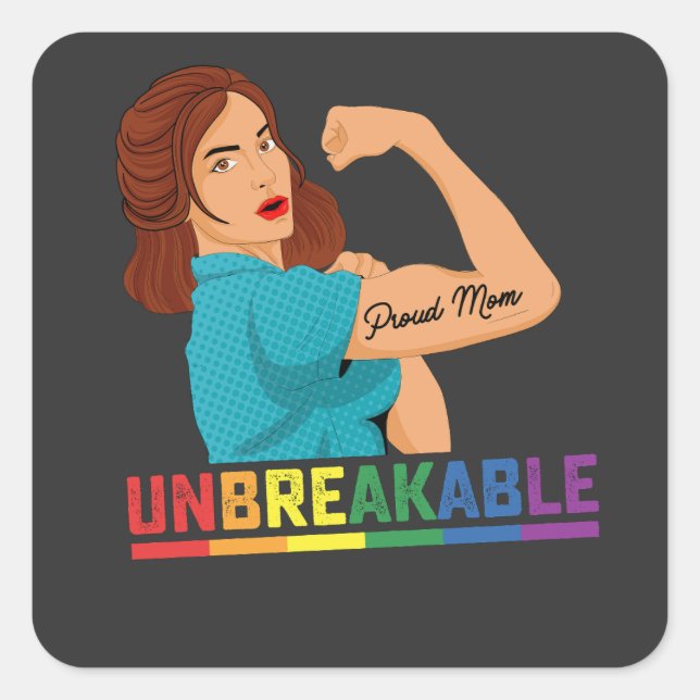 Adesivo Quadrado Orgulho LGBT Inseparável Mãe Gay Lésbica Trans (Frente)
