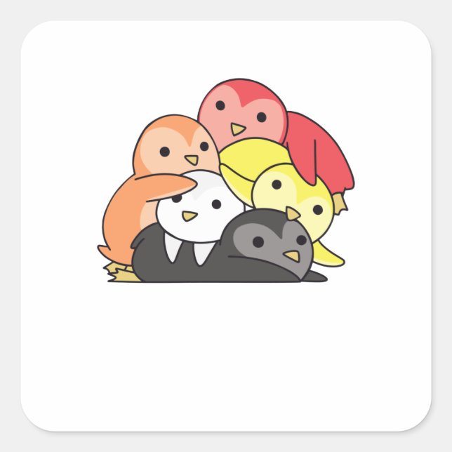 Adesivo Quadrado Orgulho Lgbtq Cute Penguin (Frente)