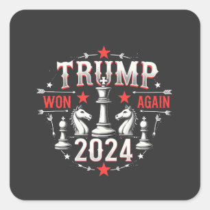 Adesivo Quadrado Orgulho Maga Trump Ganhou novamente o Dia da Inagu