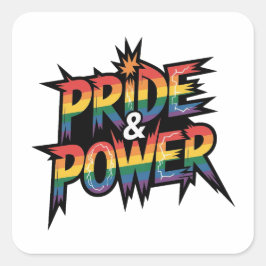 Adesivo Quadrado Orgulho & Poder LGBTQ