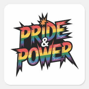 Adesivo Quadrado Orgulho & Poder LGBTQ