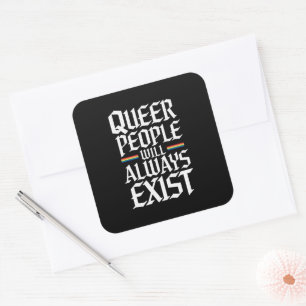 Adesivo Quadrado Orgulho Queer Pessoas Queer Sempre Existirão