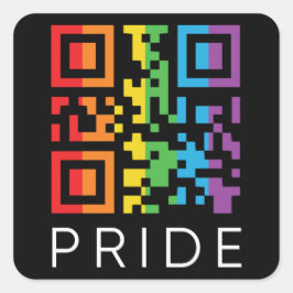 Adesivo Quadrado Orgulho Rainbow QR Code LGBTQIA+
