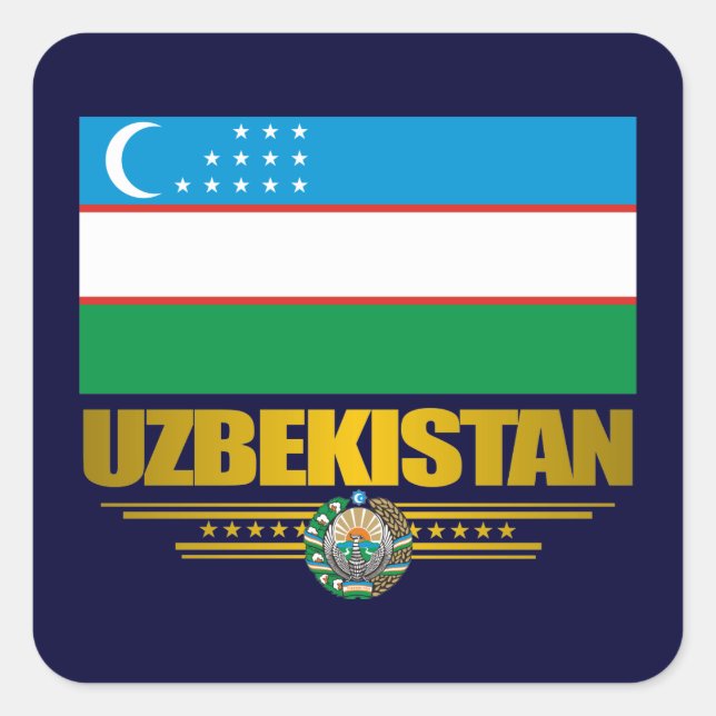 Adesivo Quadrado "Orgulho Uzbeque" (Frente)