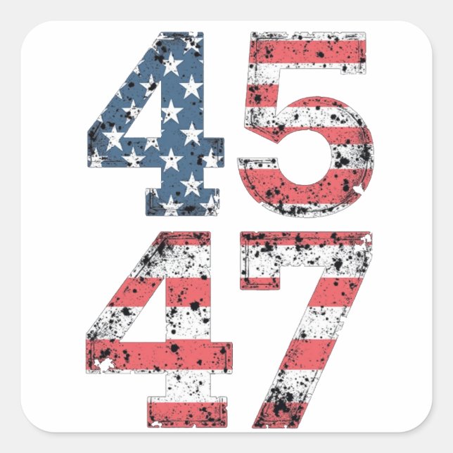 Adesivo Quadrado Orgulhoso Dia da Inaguração do Trump Ganhou 47 (Frente)